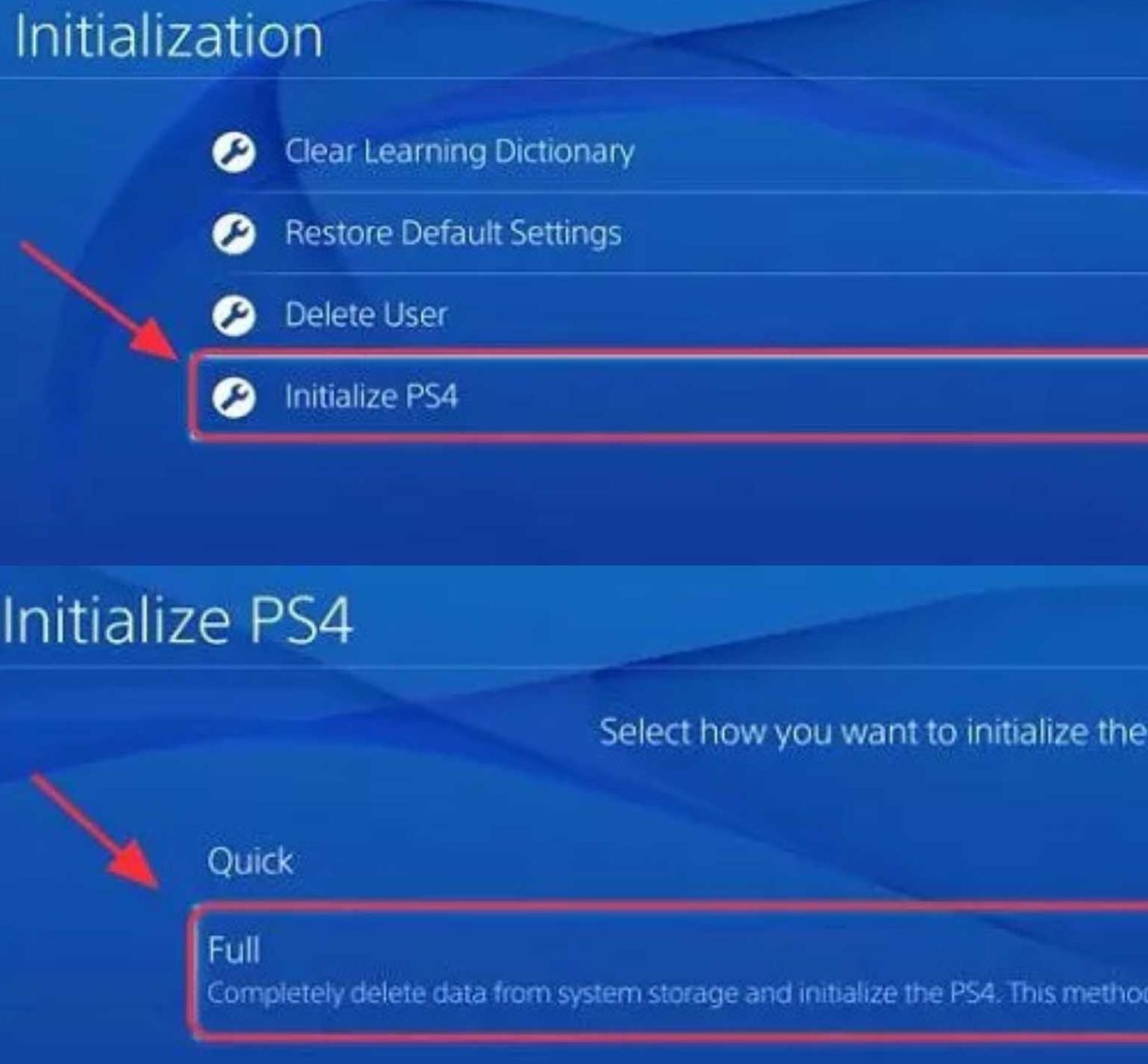 PS4 initialization