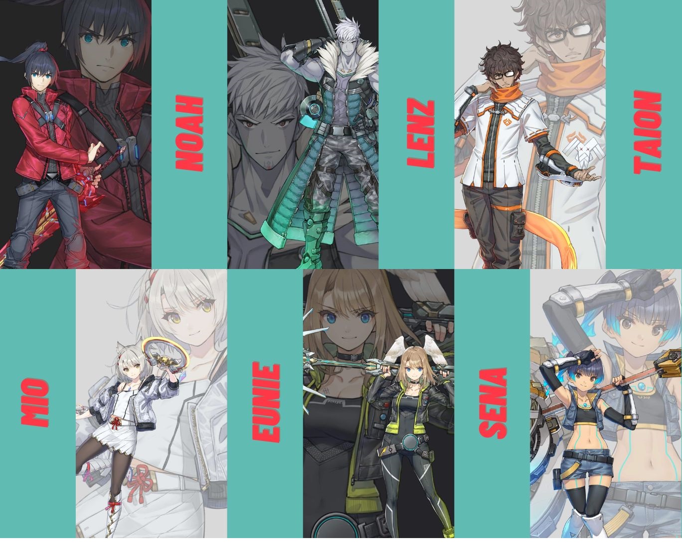 Main Characters in Xenoblade Chornicles 3.