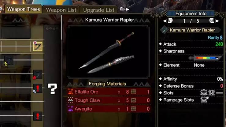 weapons made from Awegite in Monster Hunter Rise Awegite Monster Hunter Rise