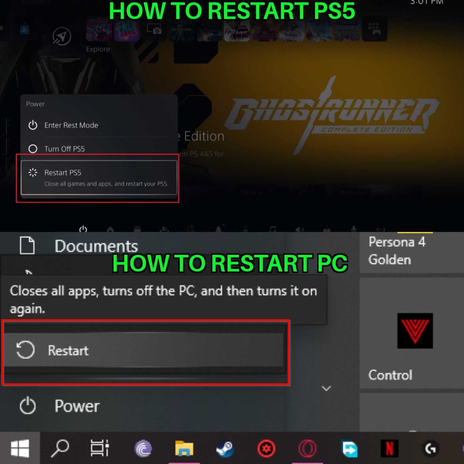 Restarting PC & PS5 weasel error