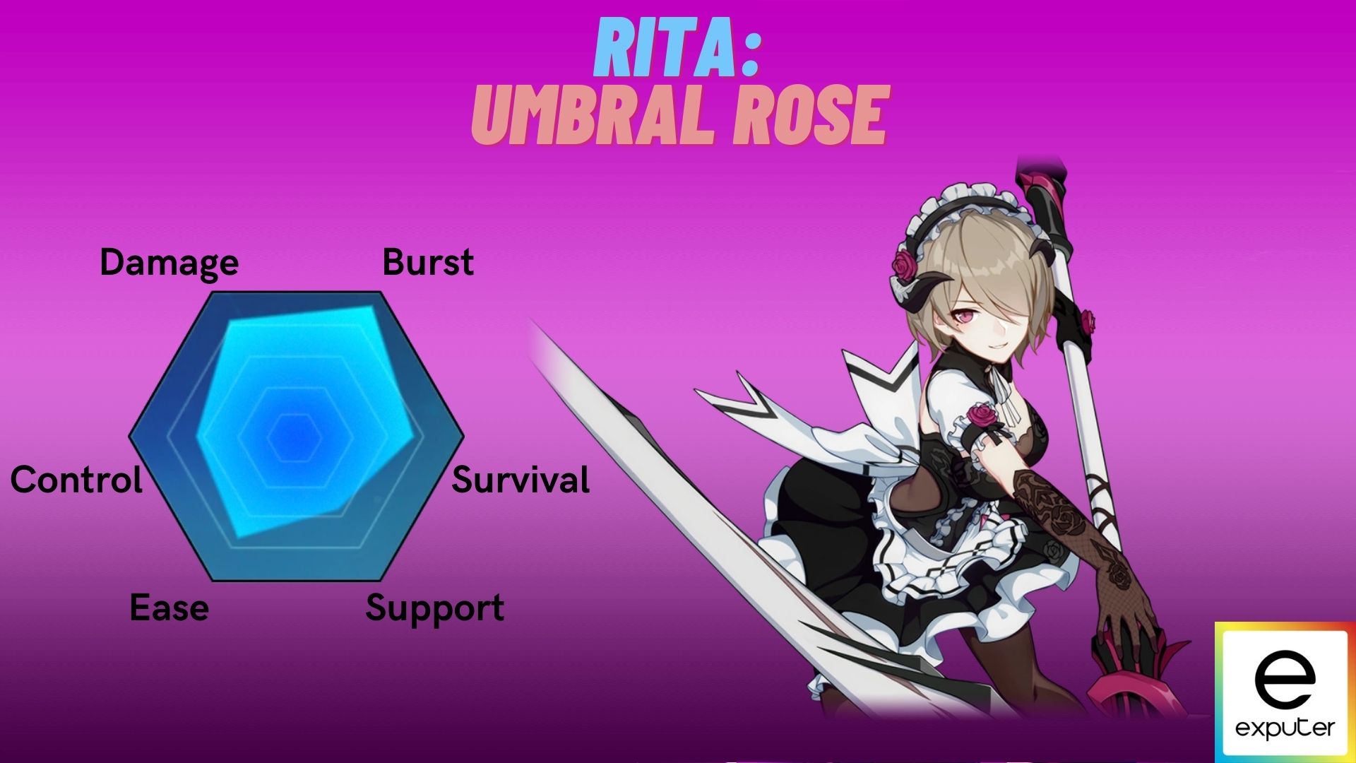 Rita Umbral Rose Battlesuit in Honkai Impact.