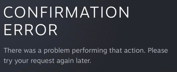 Steam Confirmation Error