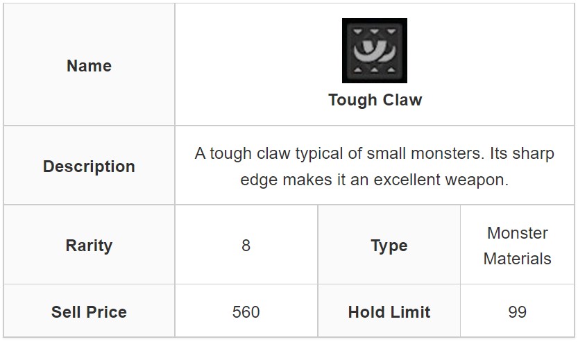 Monster Hunter Rise Tough Claw