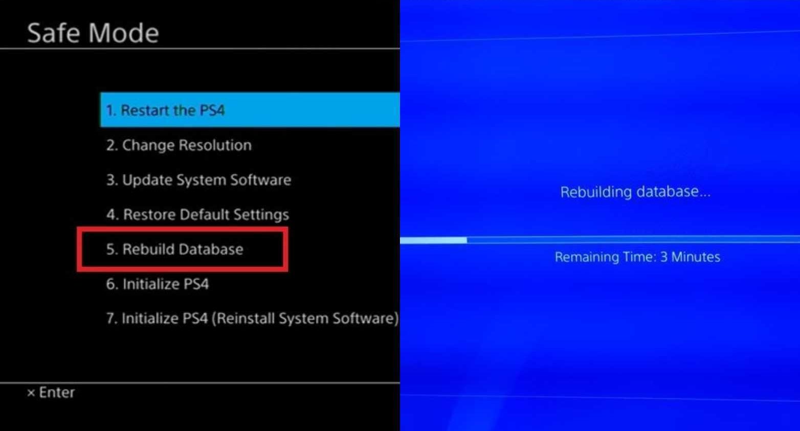 PS4 rebuild database