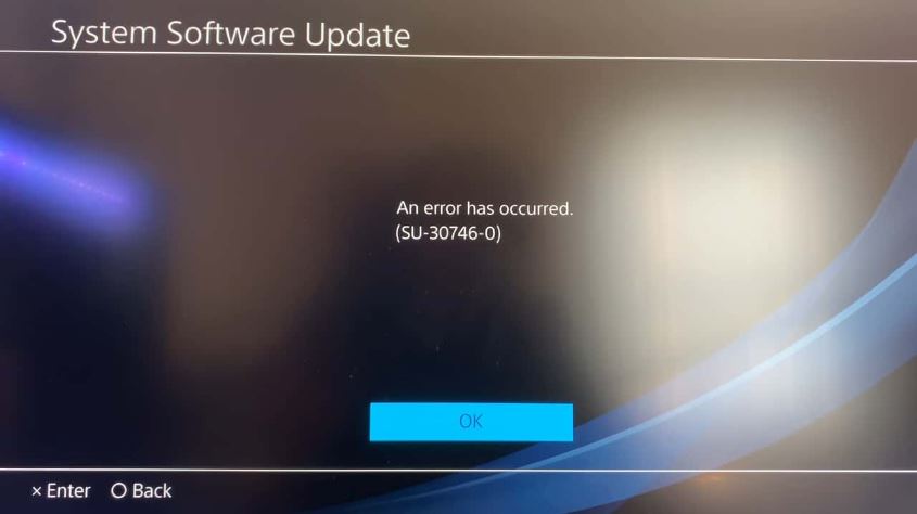 PS4 software error
