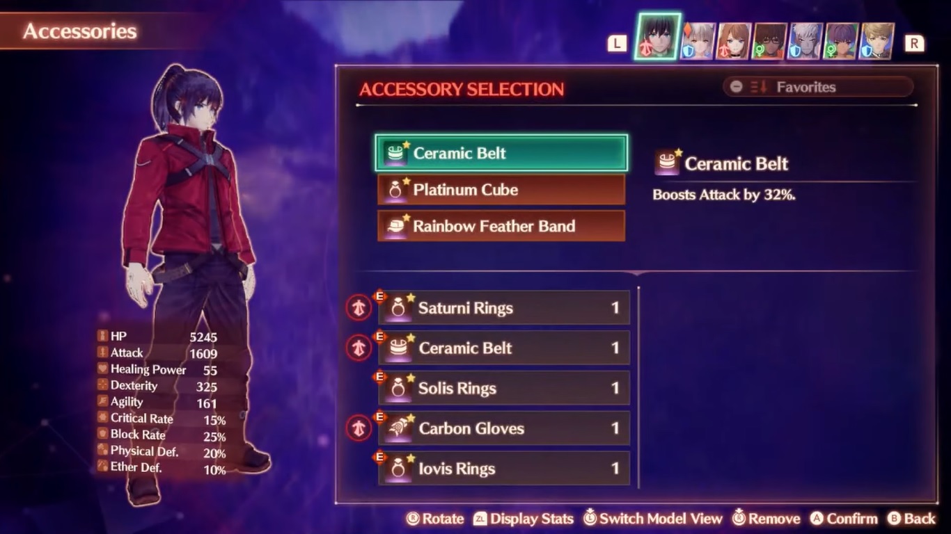 Accessories in Xenoblade Chronicles 3