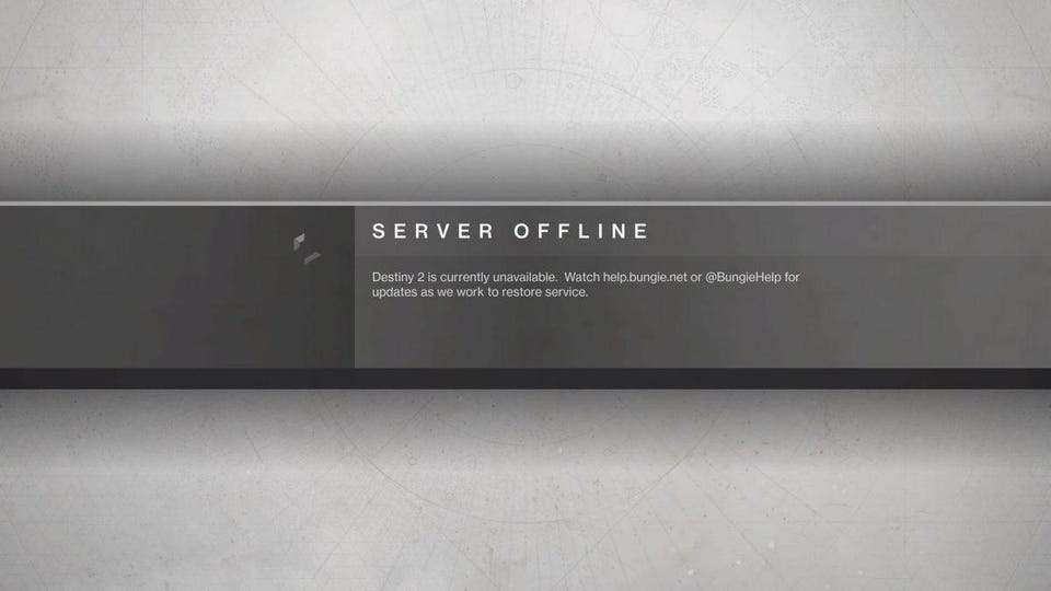 Destiny 2 Centiepede error code servers