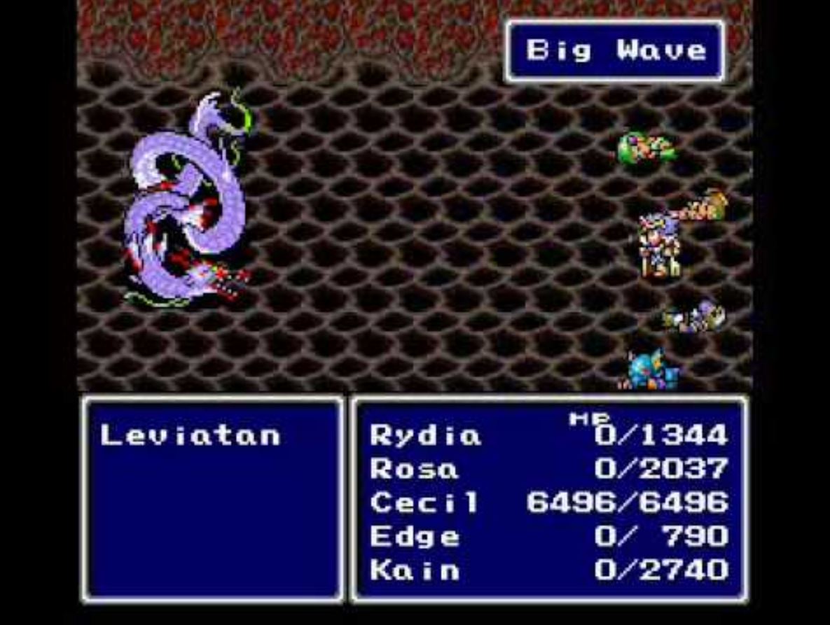 Final Fantasy IV fighting gameplay