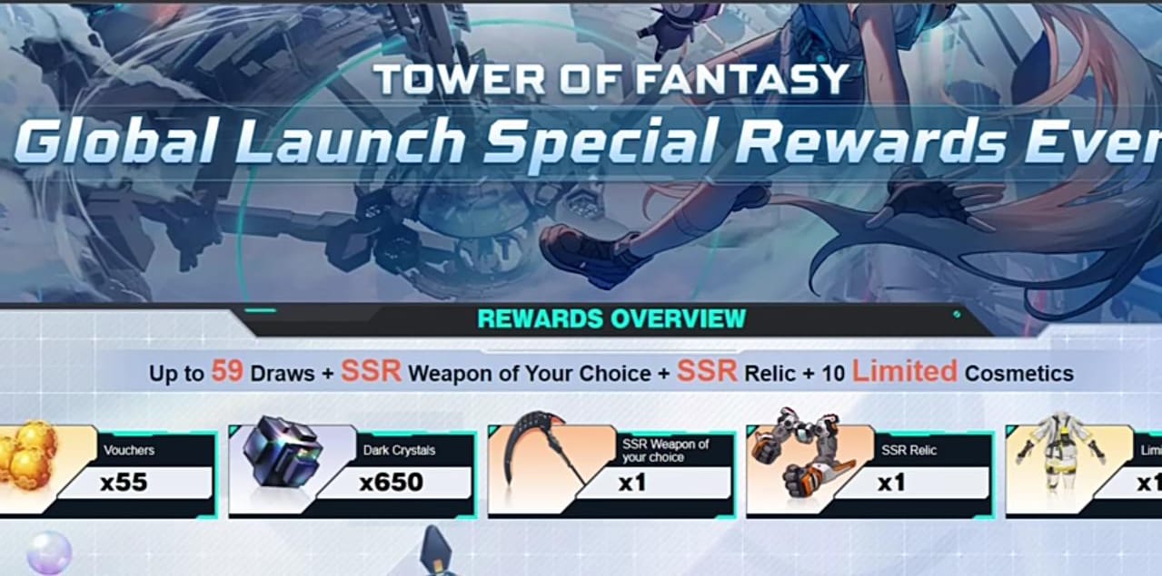 Rewards In Tower Of Fantasy.