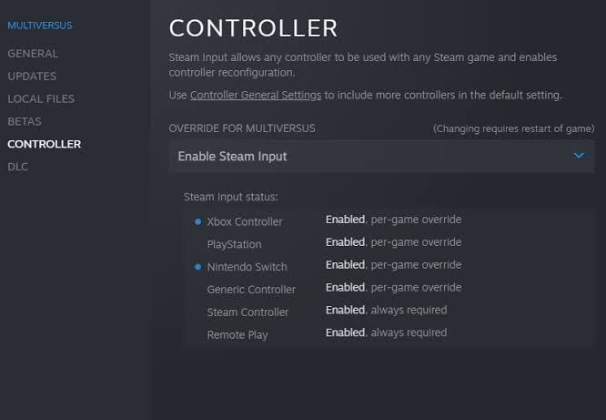 steam settings for GameCube Controller to play Multiversus