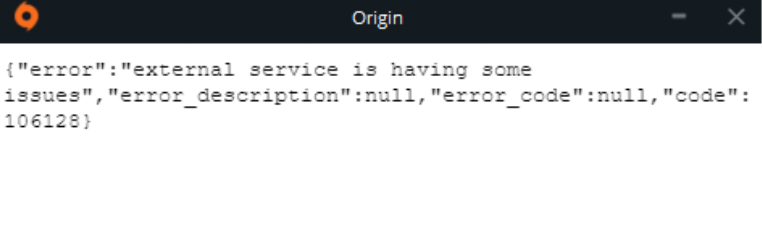 error external service is having some issues