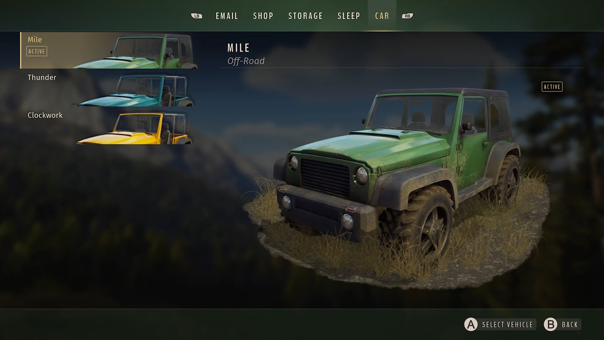 differnet vehicles color in Way of the Hunter.
