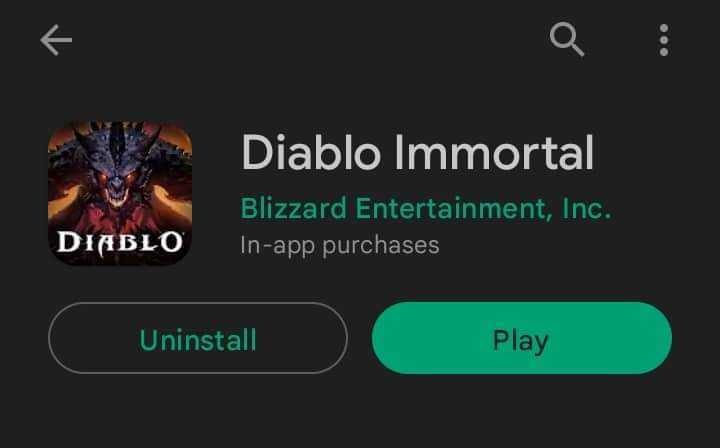 Diablo Immortal app store