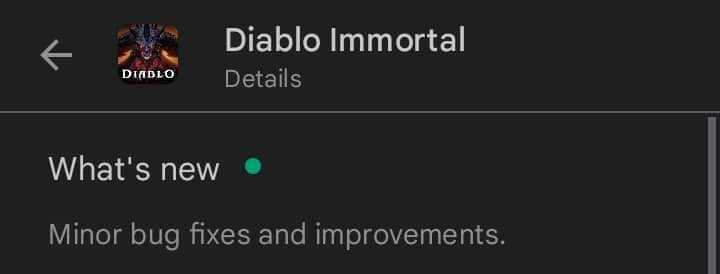 Diablo Immortal update