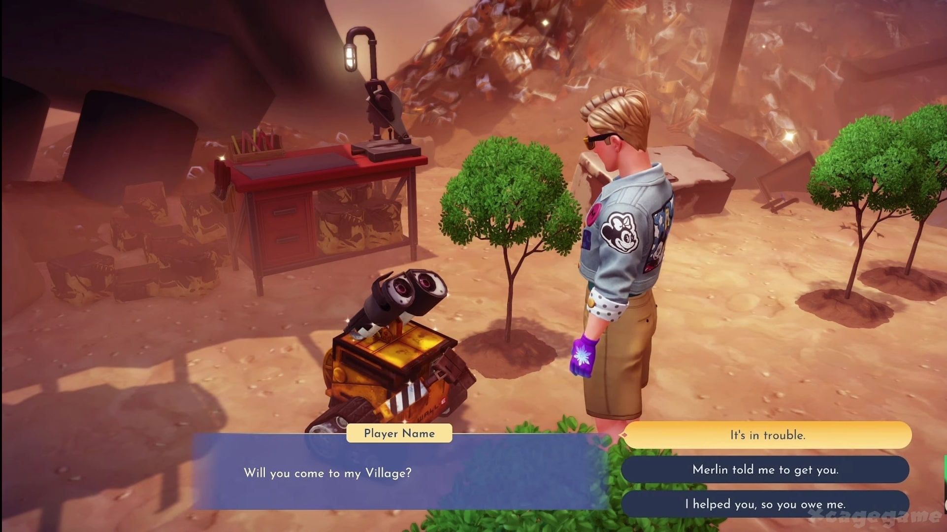 wall e character in Disney Dreamlight Valley