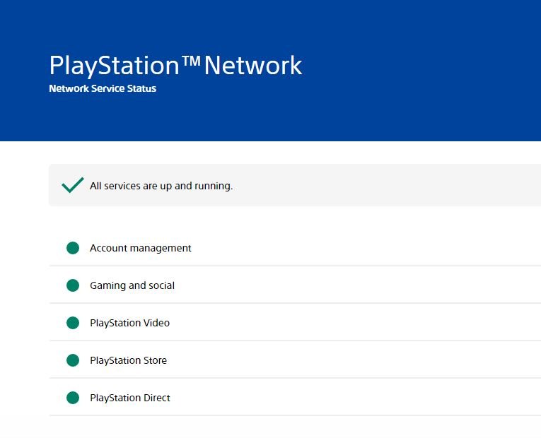 checking playstation server status for NP-34957-8