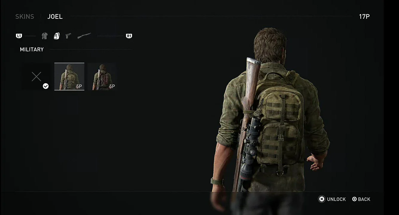 Todas as skins de camisetas, mochilas e armas de Joel em The Last