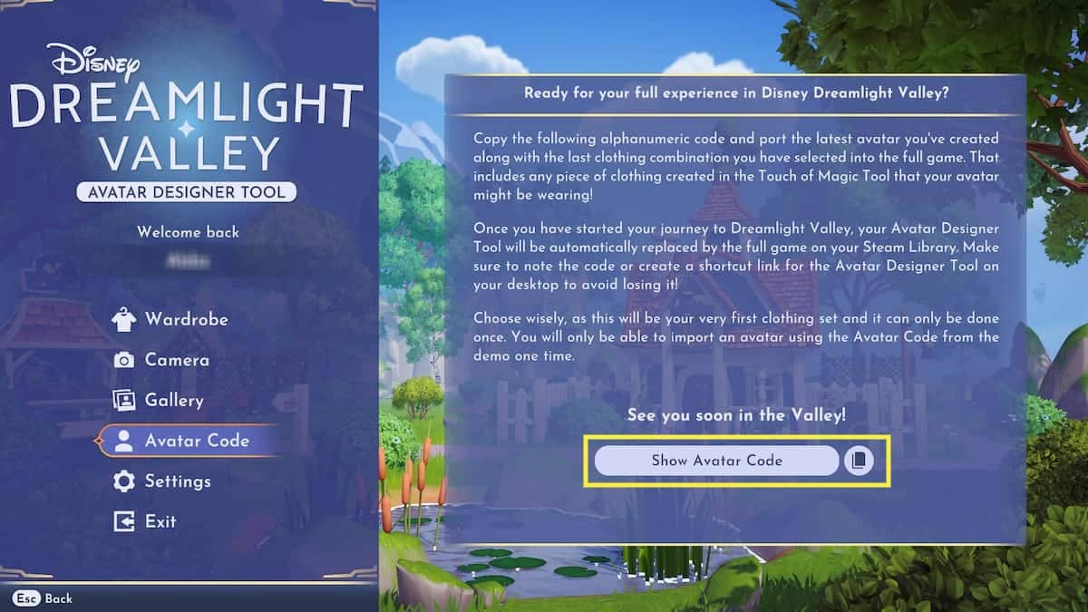 Disney dreamlight valley how to modify avatar 