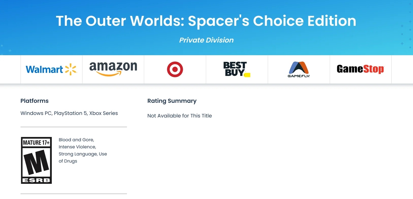 The Outer Worlds: Spacer's Choice Edition System Requirements - Can I Run  It? - PCGameBenchmark