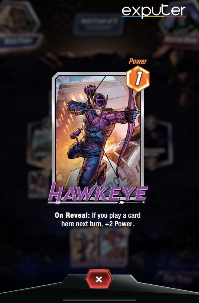 Marvel Snap Hawkeye's Card