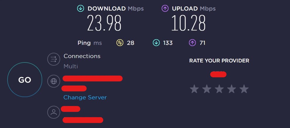 Check your internet ping, upload and download speed