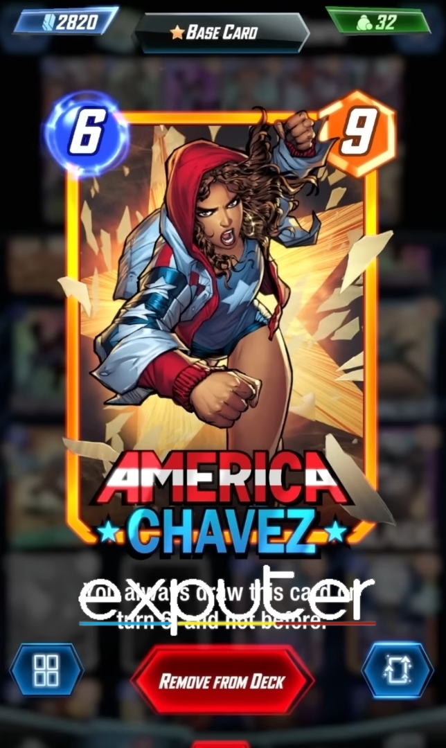 America Chavez starting card in Marvel Snap 