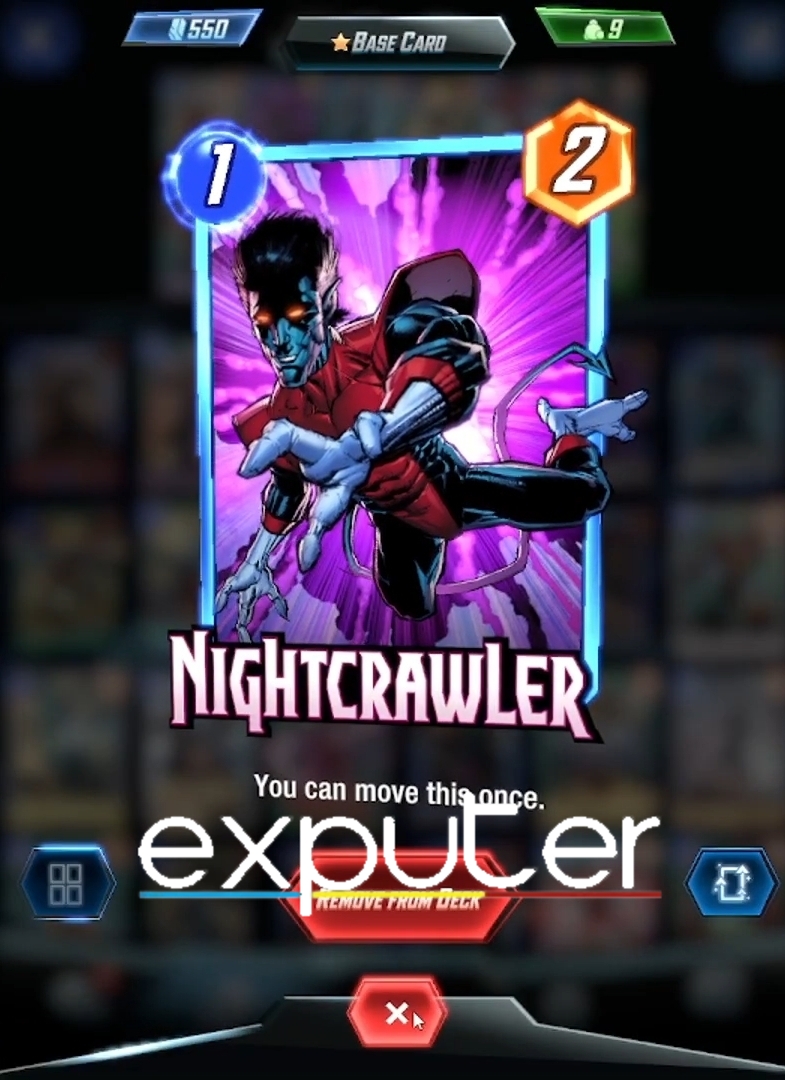 NightCrawler starting card in Marvel Snap 