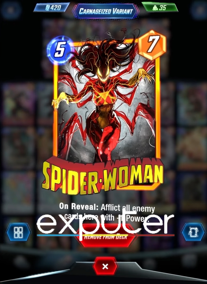 Spider Woman starting card in Marvel Snap 