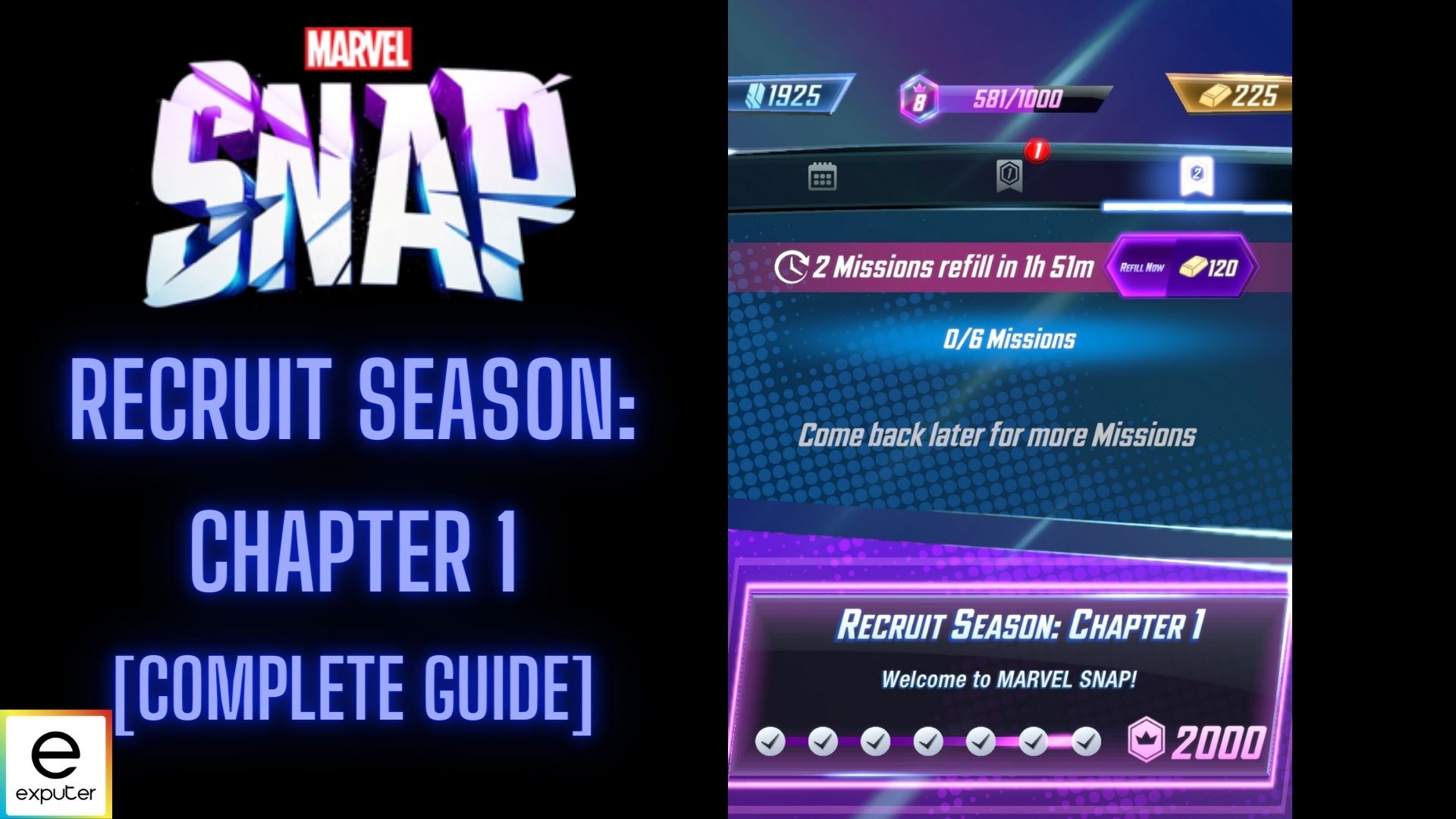 How to complete Recruit season chapter 1 missions in marvel snap