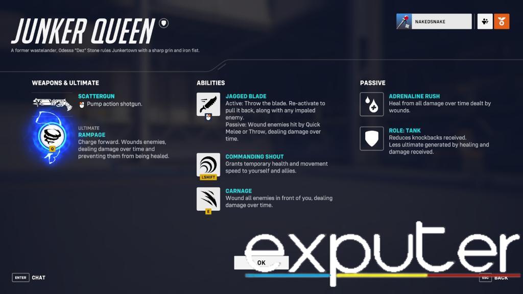 Abilities of Junker Queen in Overwatch 2