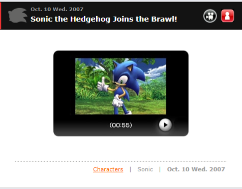 GamerCityNews Sonics-Introduction-Trailer-on-Brawl Sonic The Hedgehog Completes 15 Years Of Joining Super Smash Bros. Brawl 