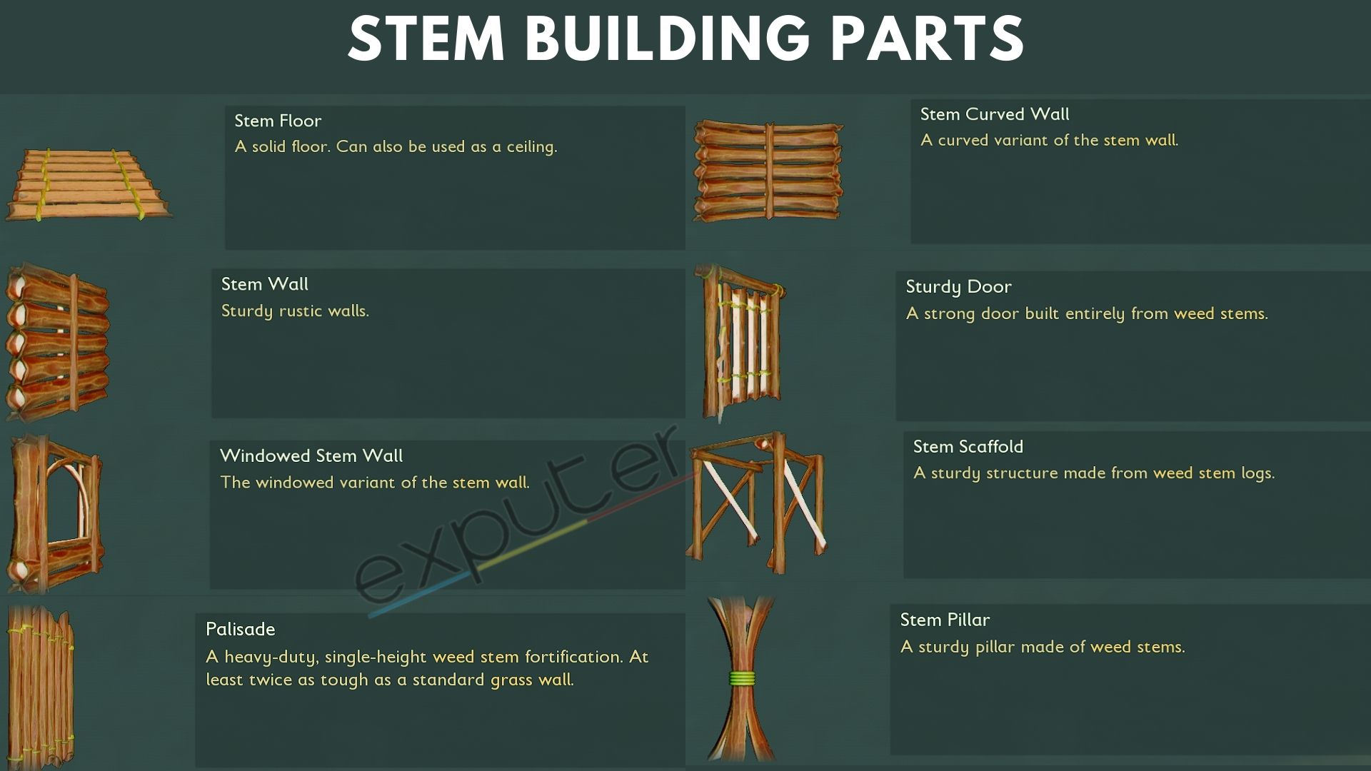 Stem Building Parts in Grounded.