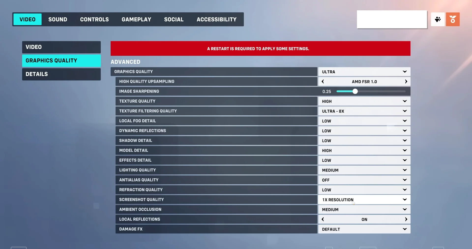 Overwatch 2 settings