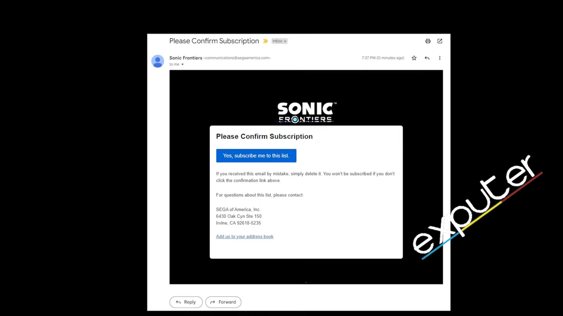 Soap Shoes Code Email Confirmation For Sonic Frontiers