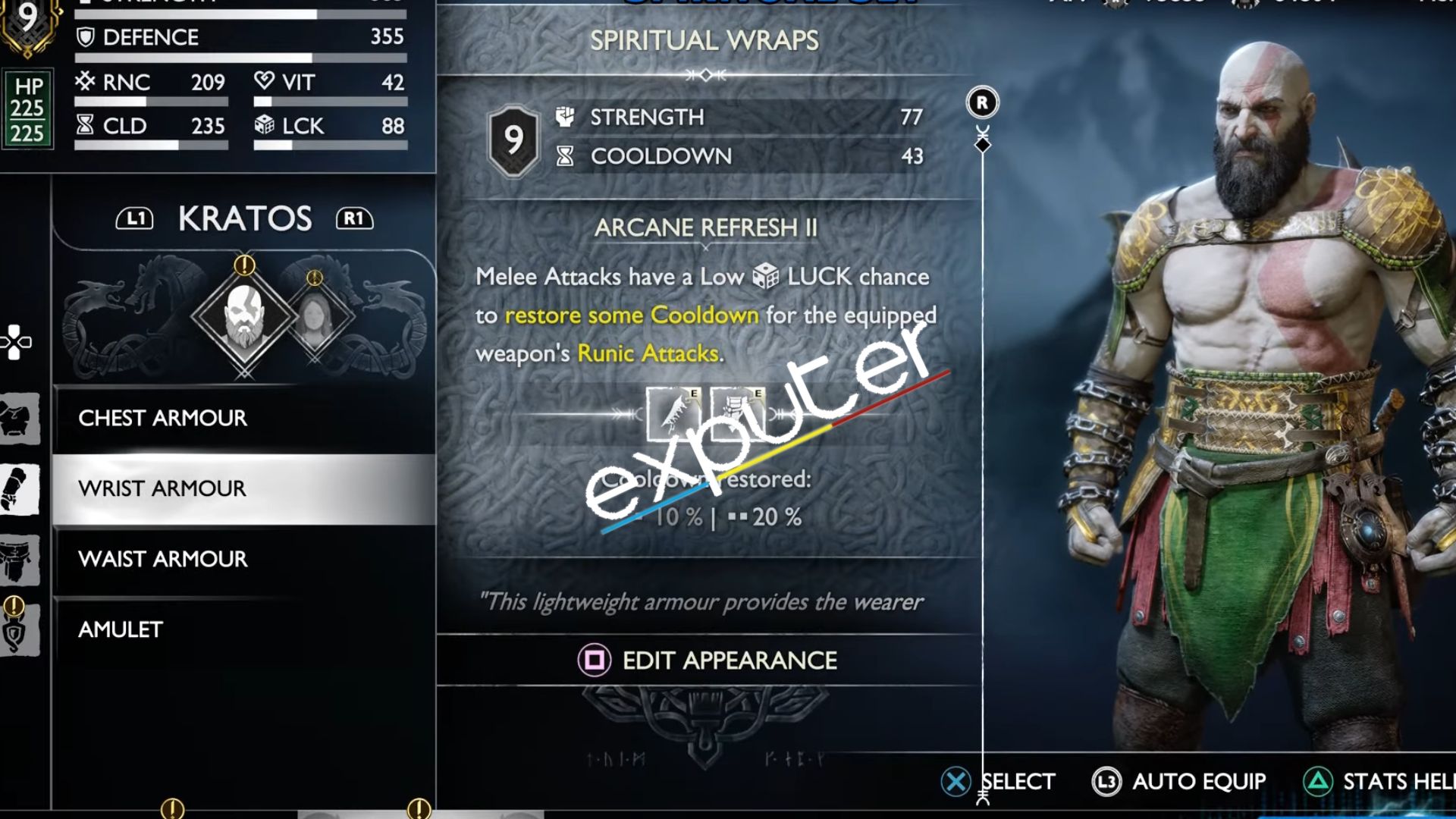 Spiritual Armor Fully Upgraded Wraps God Of War Ragnarok