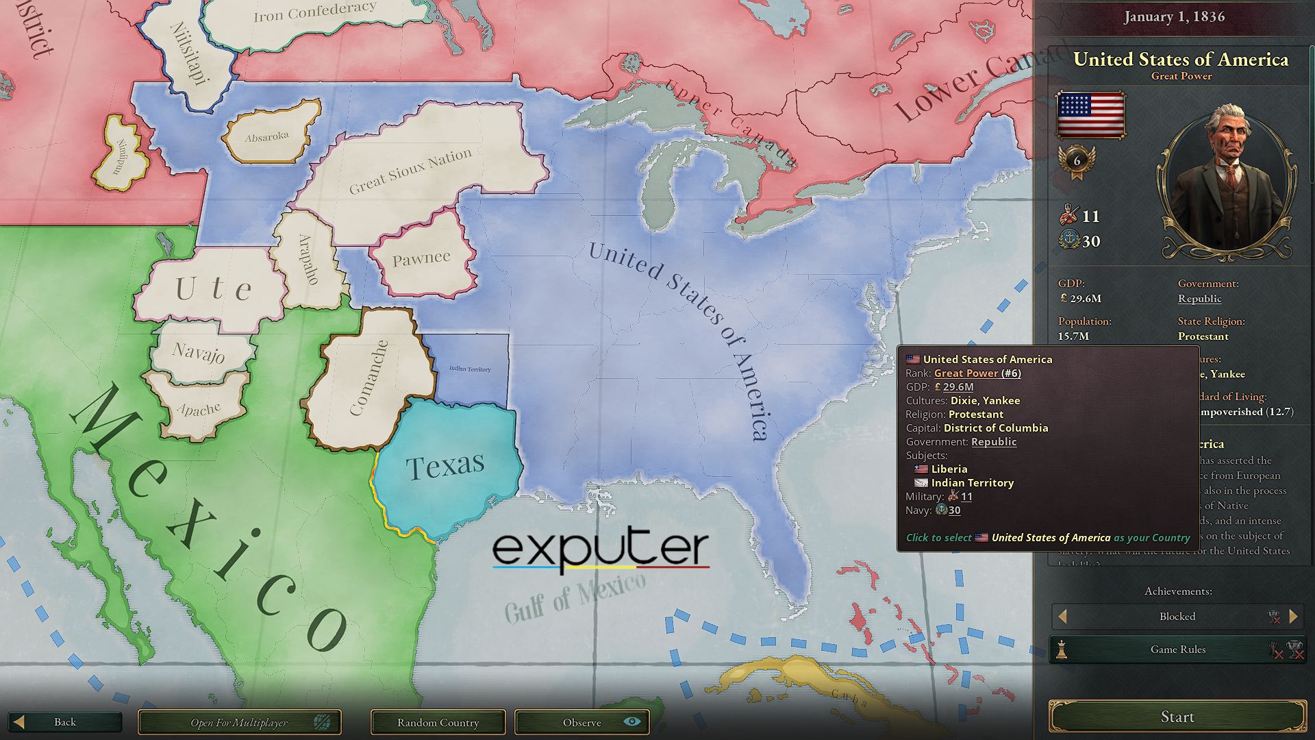 Best Starting Victoria 3 nations is united states.