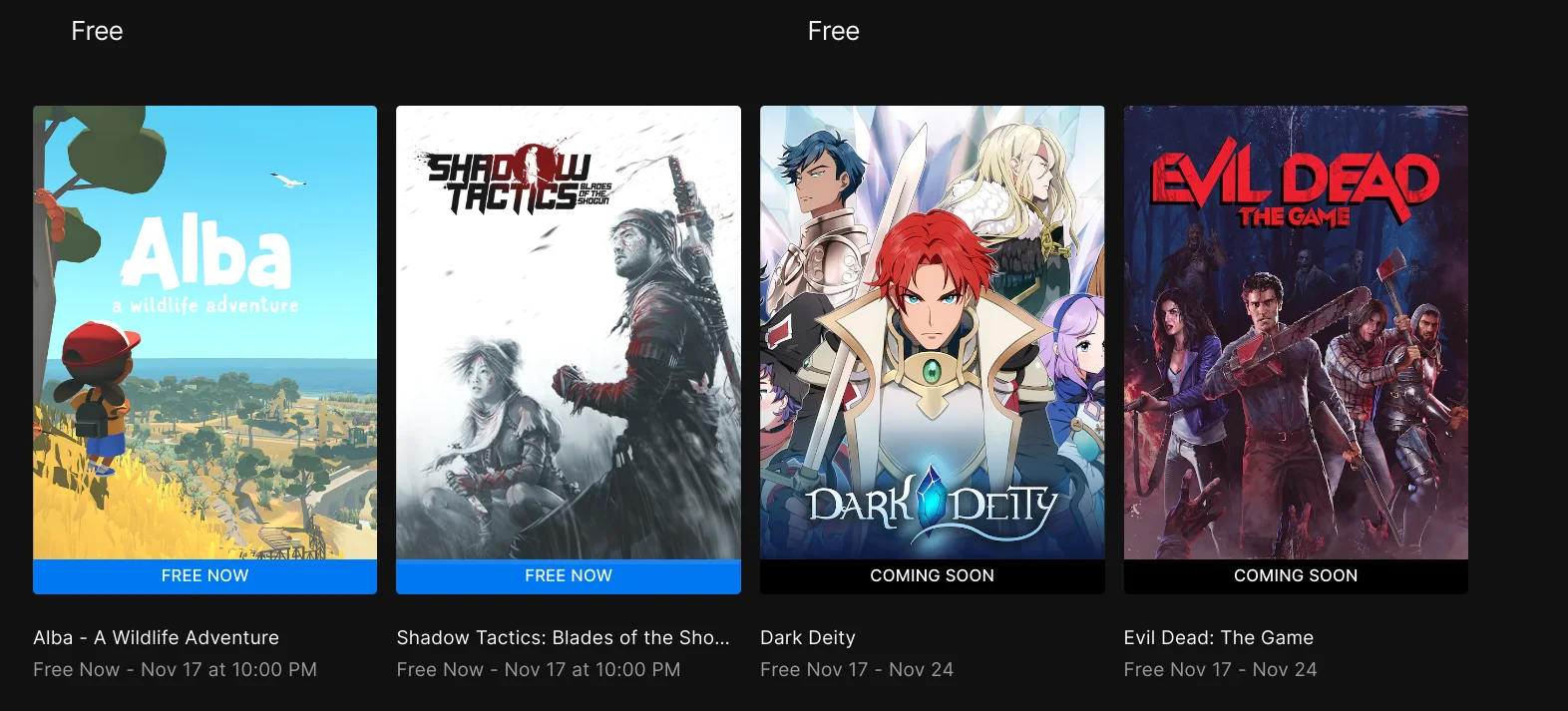 Epic Games Free Game for this Week is Dark Deity and Evil Dead: The Game  Followed by Star Wars Squadrons Next Week - MySmartPrice