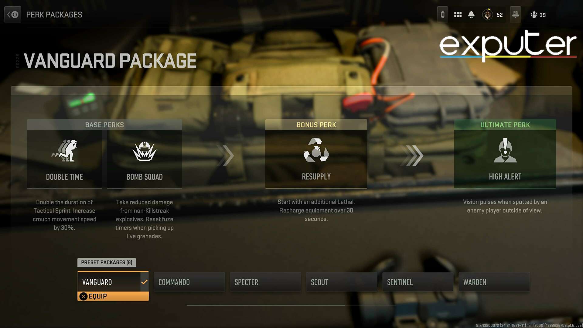 The Vanguard Perk Package in Warzone 2.0.