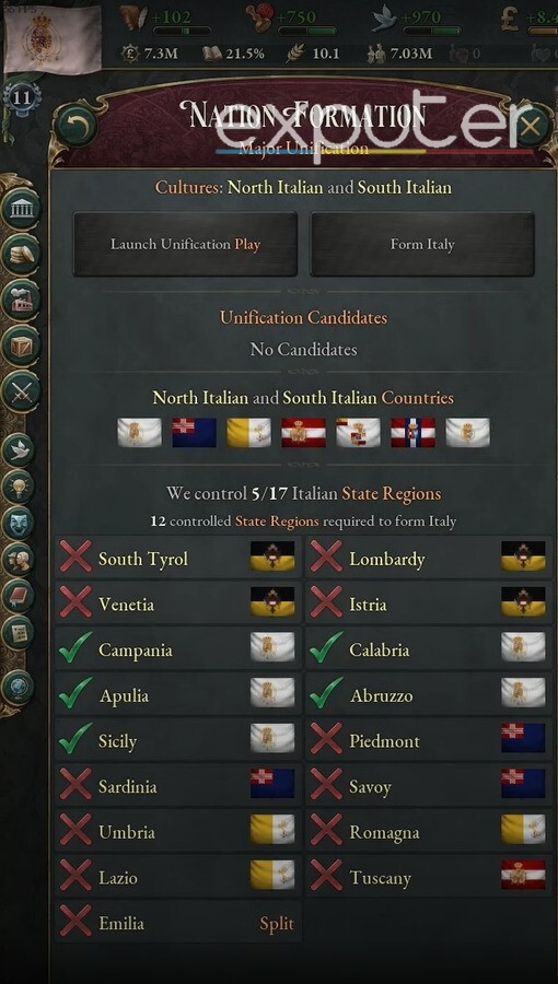 Victoria 3 unification candidate