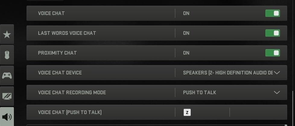 switching voice chat settings
