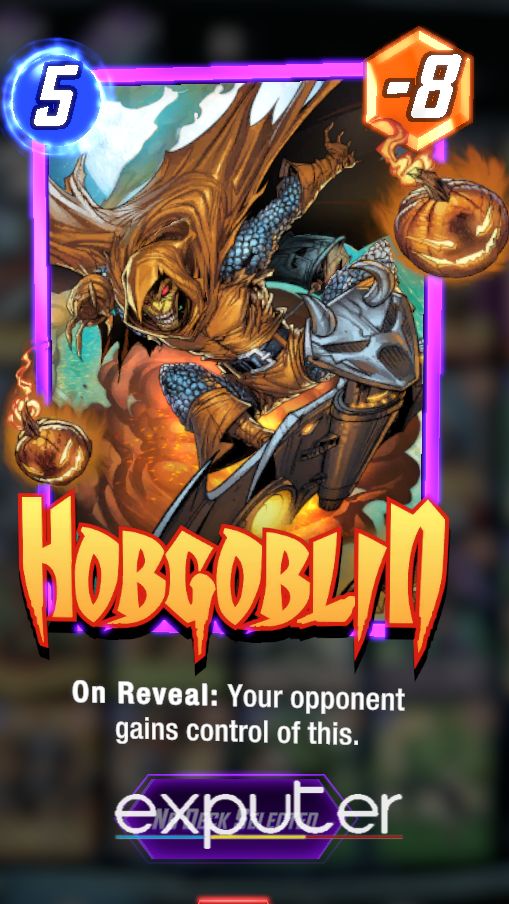 Showing the Hobgoblin card, a 5-Cost character card