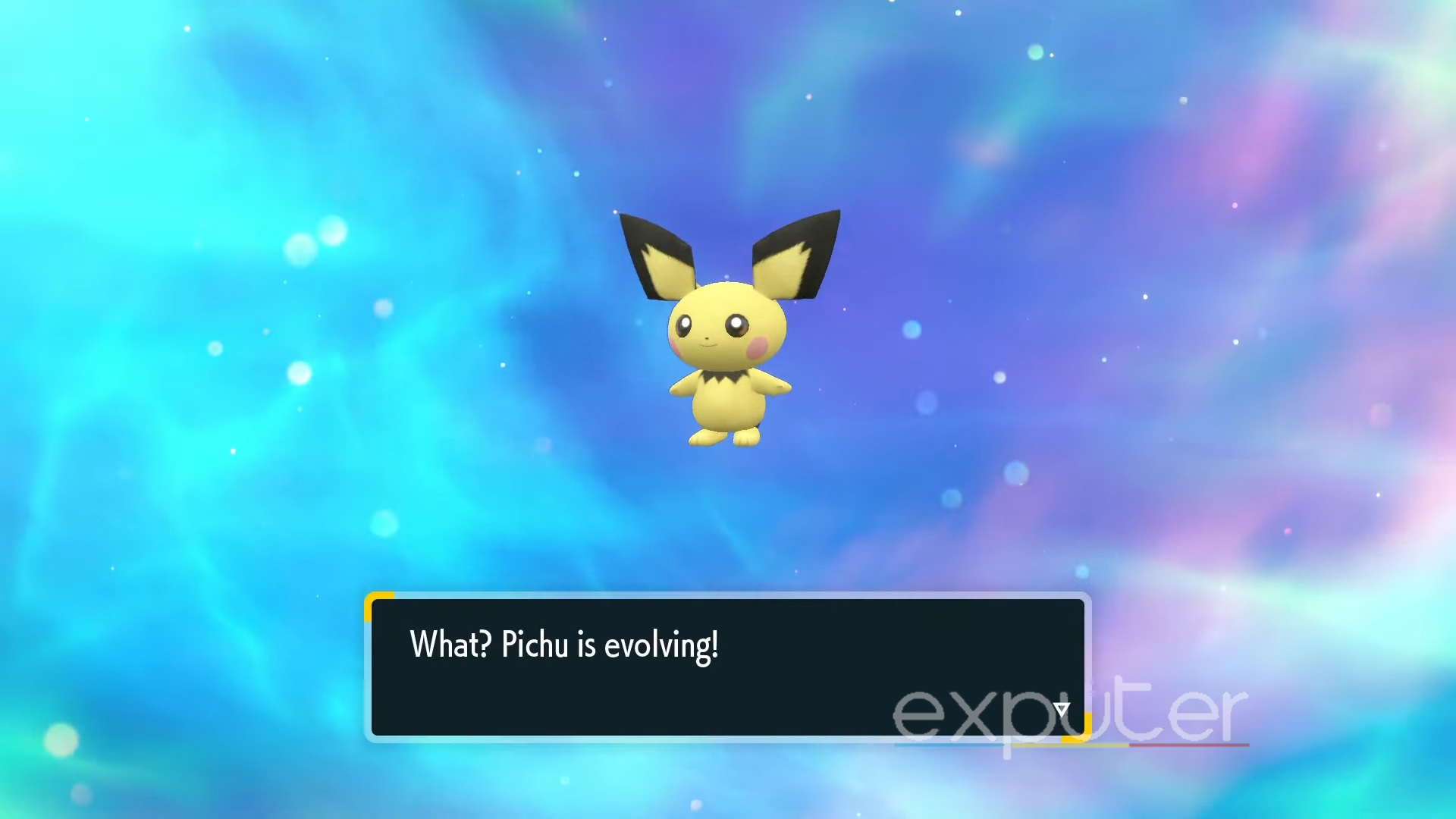 Pichu is evolving into Pikachu in Pokemon Scarlet and Violet