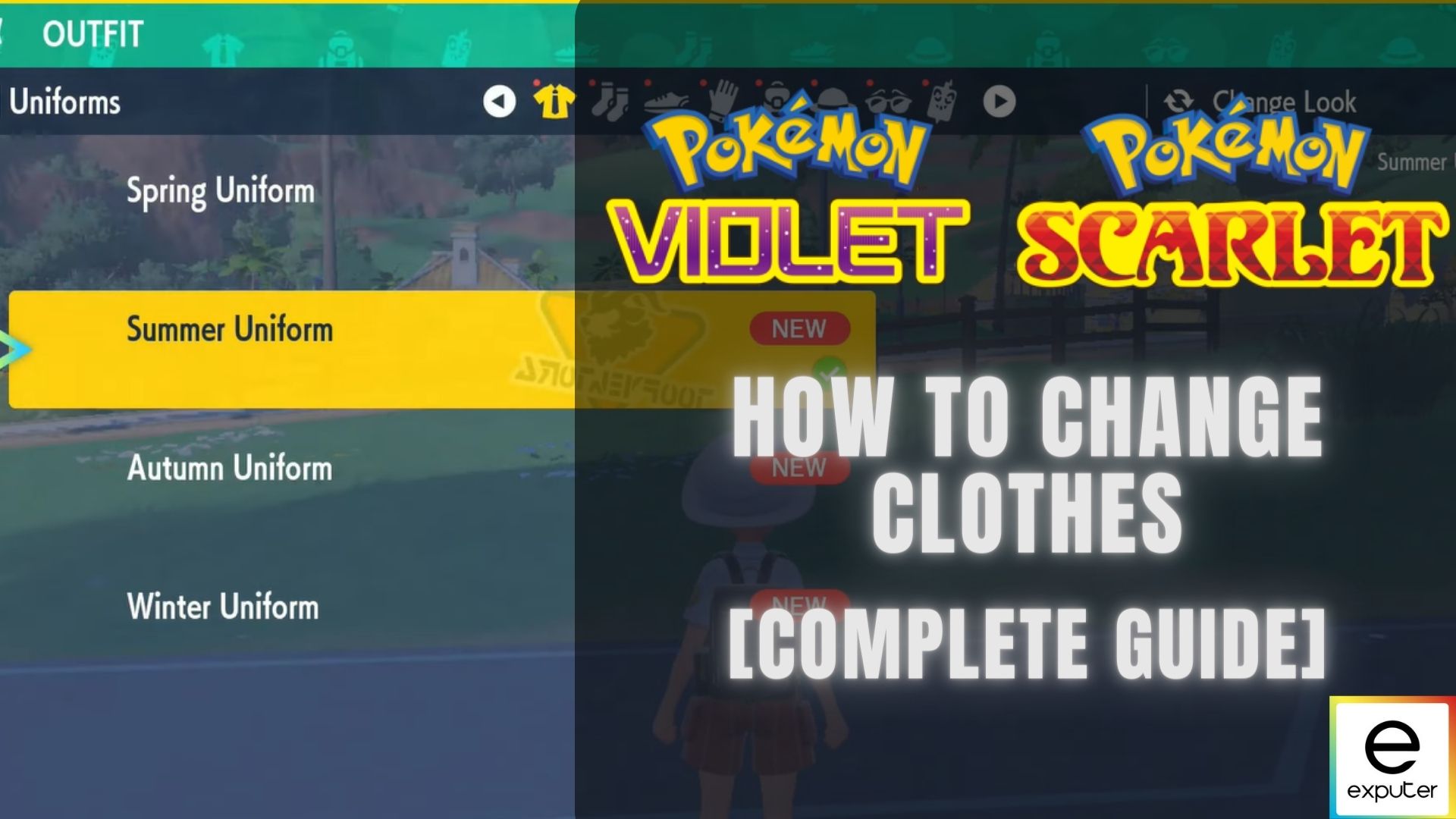 pokemon scarlet and violet how to change uniforms