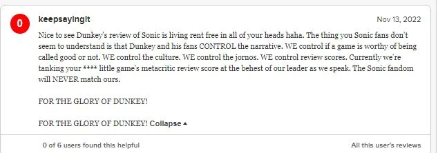Sonic Frontiers Review-Bombed On Metacritic After Dunkey Video