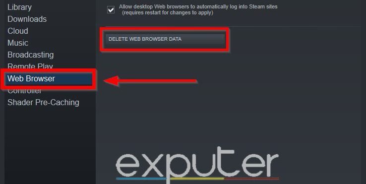 Web browser steam