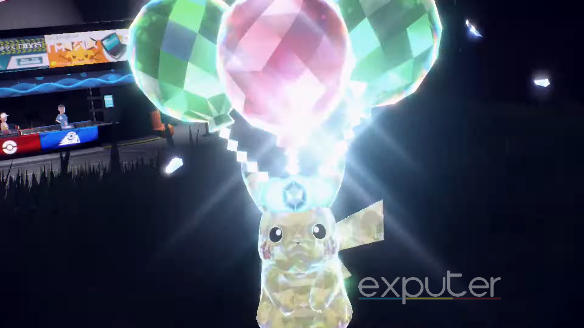 A Terra Flying Pikachu is standing in Pokemon Scarlet and Violet