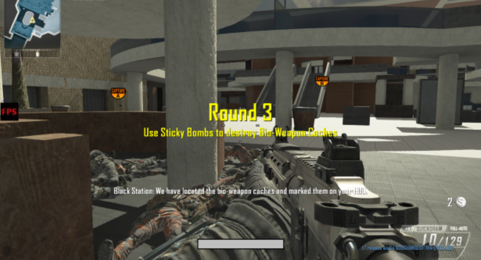 A leaked image reveals information about a game mode that requires the player to destroy bio-weapon caches using Sticky Bombs.