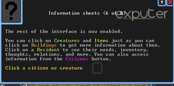 Clicking on Creatures