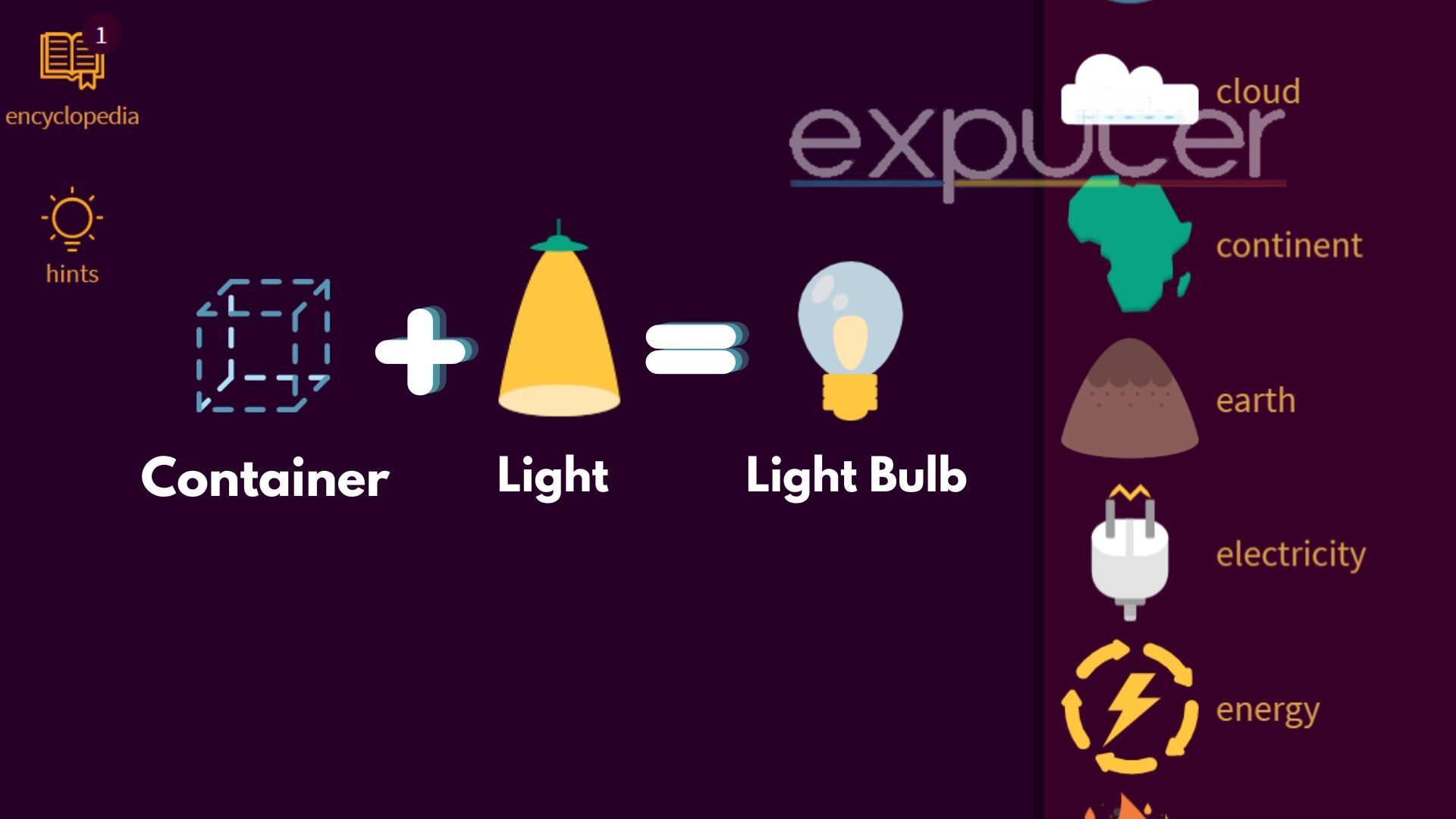Little Alchemy 2: How to make Light Bulb using Container