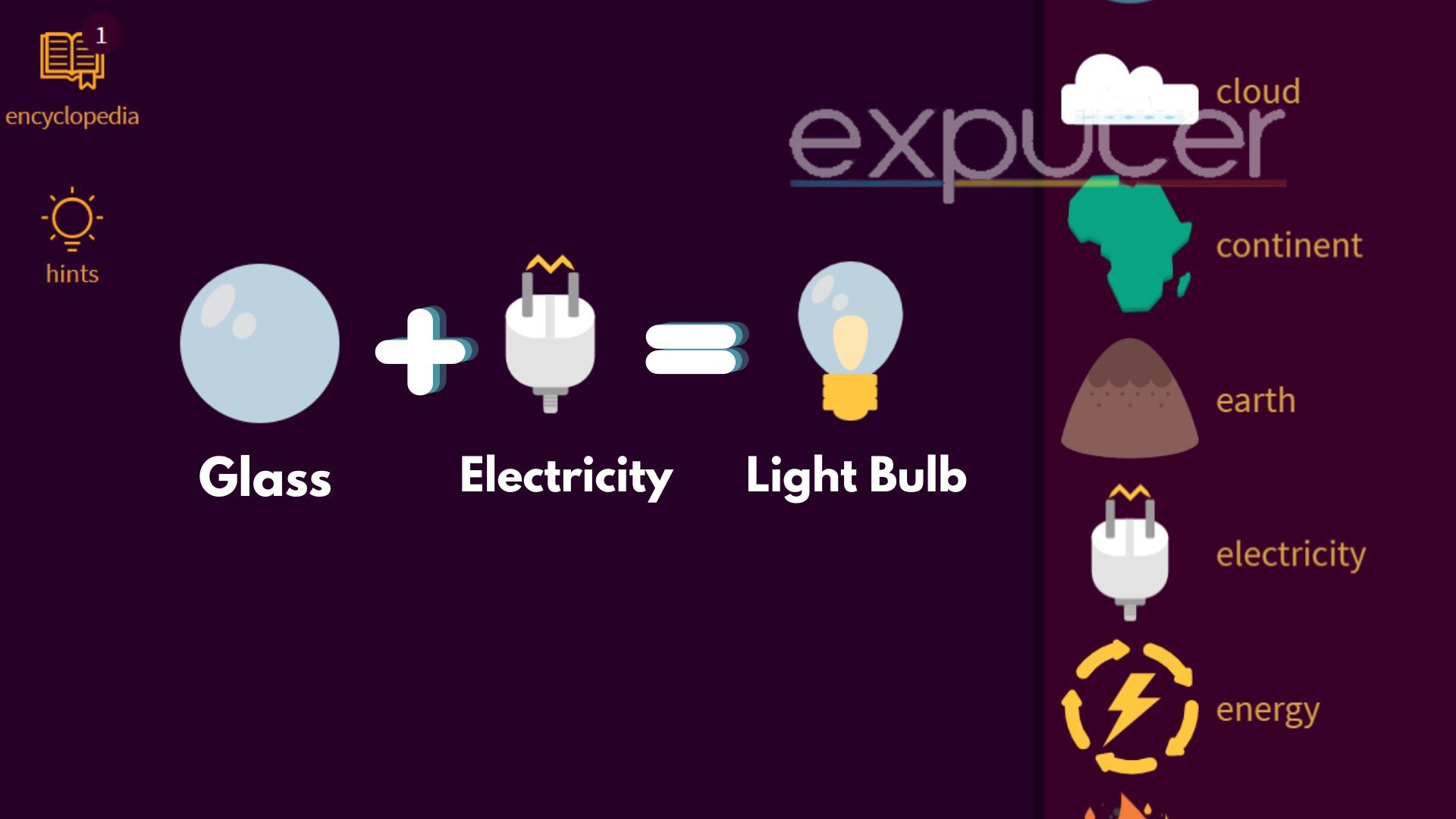 Little Alchemy 2: How to make Light Bulb with Electricity 